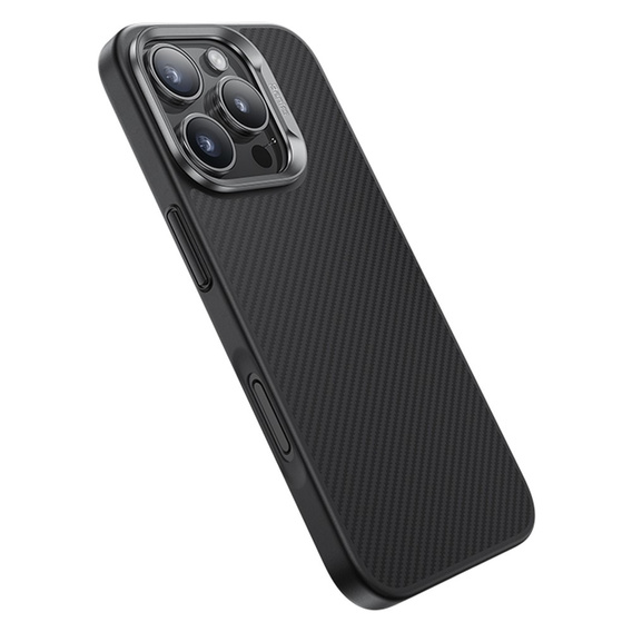 Puzdro BENKS Kevlar pre iPhone 16 Pro Max, pre MagSafe, Carbon Fiber, čierne