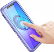Obal na mobil pre iPhone XR, Suritch Full Body Marble, fialové