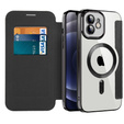 Klapkové puzdro pre iPhone 12, RFID Wallet MagSafe CamShield, čierne