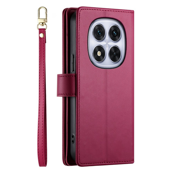 Klapkové puzdro pre Xiaomi Redmi Note 14 Pro 5G / Poco X7 5G, Wallet Zipper Pocket, červené