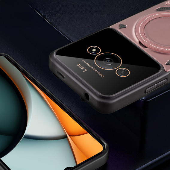 Pancierované puzdro pre Xiaomi Redmi A3, Magnetic Ring, ružové