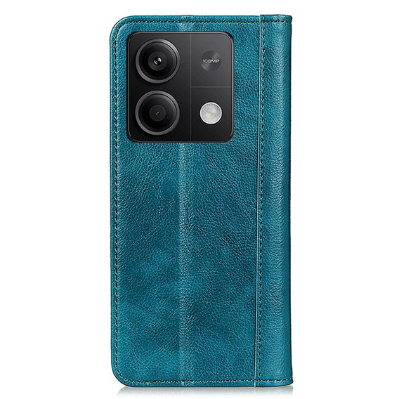 Obal na mobil pre Xiaomi Redmi Note 13 5G, Wallet Litchi Leather, zelený