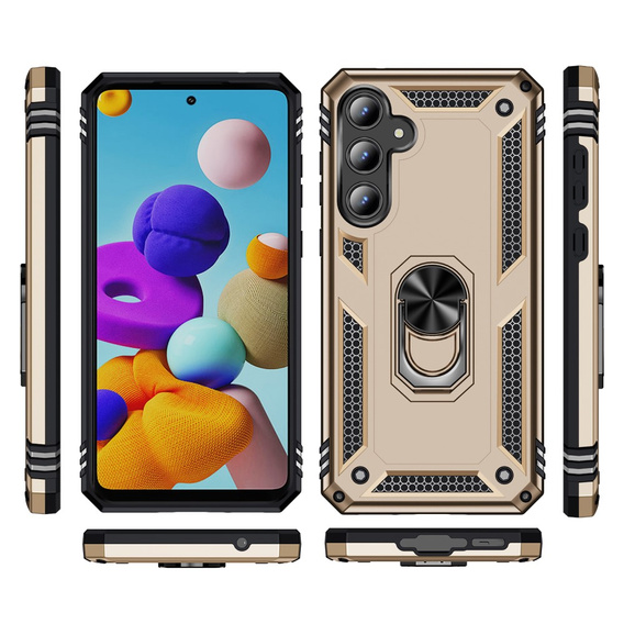 Pancierované obal na mobil pre Samsung Galaxy A55 5G, Nox Case Ring, zlaté