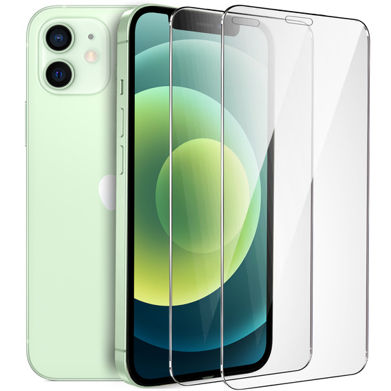 2x tvrdené sklo pre iPhone 12/12 Pro, ERBORD 9H Hard Glass na displeji