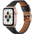 Pasek Skórzany do Apple Watch 1/2/3/4/5/6/7/8/SE/Ultra 42/44/45/49mm, Czarny