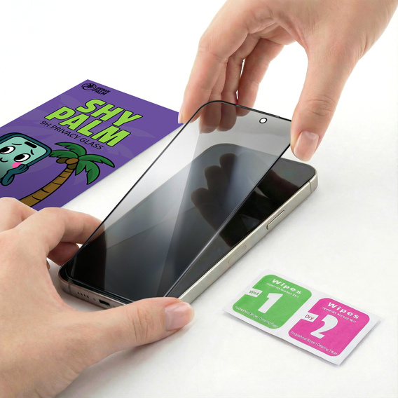 Tmavé tvrdené sklo Shy Palm Privacy pre iPhone 17 Pro