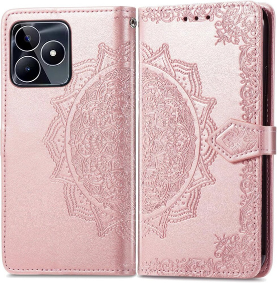 Klapkové puzdro pre Realme Note 50, Mandala, ružové