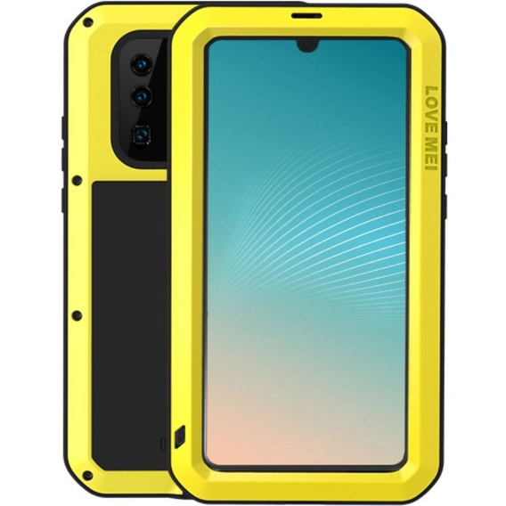 Love Mei Obal na mobil pre Huawei P30 Pro, armored with glass, žlté / čierne