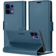 Puzdro pre Oppo Reno 13, ERBORD Glossy Litchi, flipová peňaženka, modré