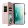 Puzdro s chlopňou pre Honor 400 5G, Crossbody Leather Wallet, ružové