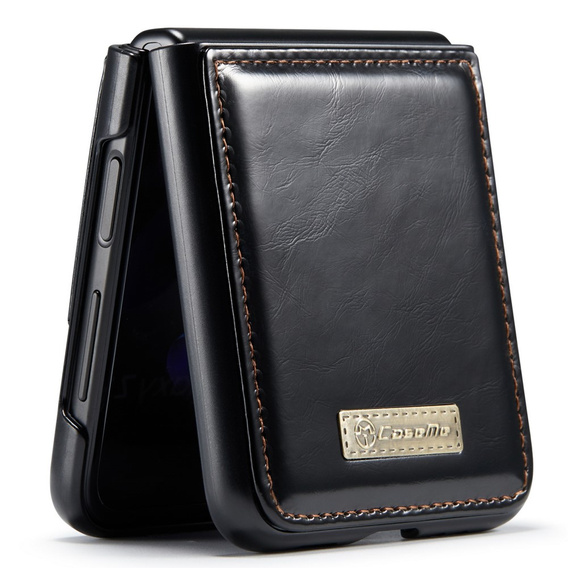 CASEME flipové puzdro pre Samsung Galaxy Z Flip 3, Waxy Textured, čierne
