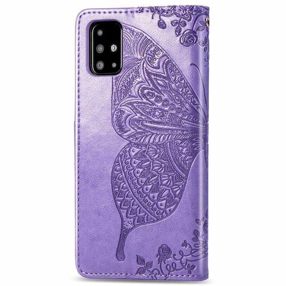 Klapkové puzdro pre Samsung Galaxy A51 4G, Butterfly, fialové