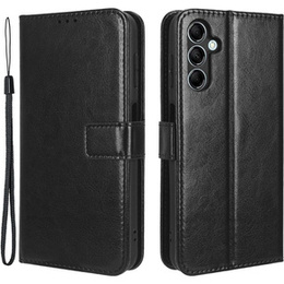 Klapkové puzdro pre Samsung Galaxy M34, Crazy Horse Wallet, čierne