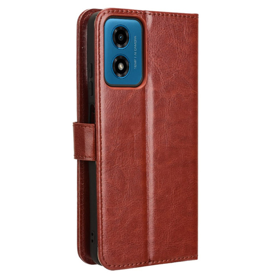 Klapkové puzdro pre Motorola Moto G24 / G24 Power / G04, Crazy Horse Wallet, hnedé