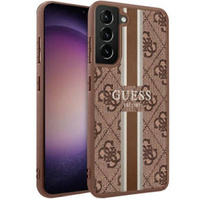 GUESS Obal na mobil pre Samsung Galaxy S23, Printed Stripe Hardcase, hnedé