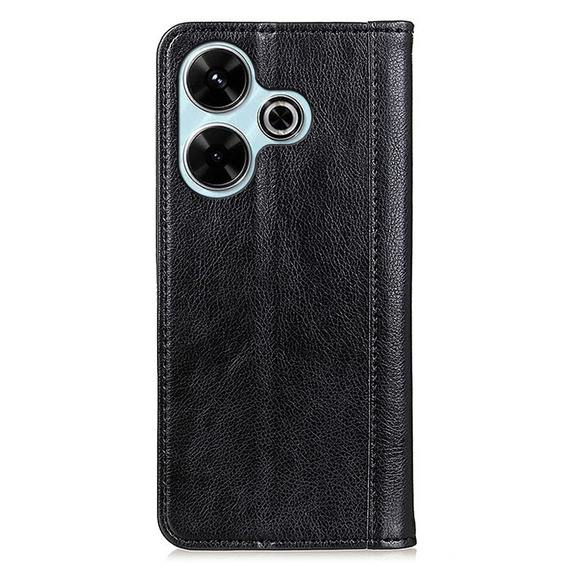 Flipové puzdro pre Xiaomi Redmi 13, Split Leather, čierne