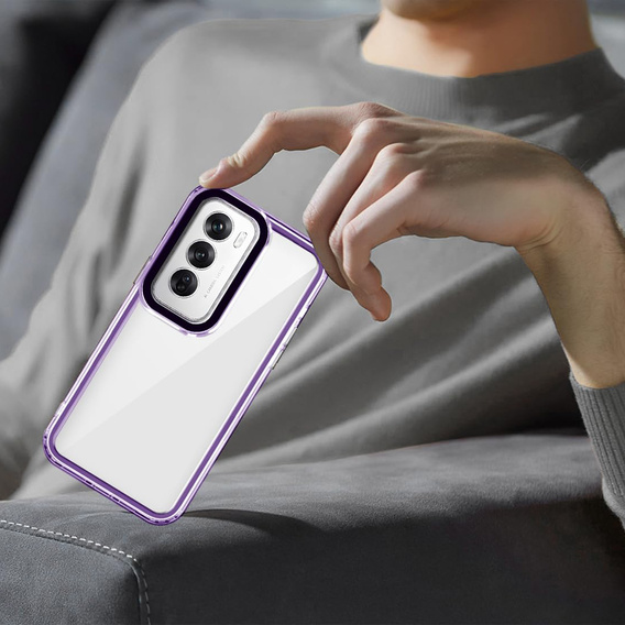 Obal na mobil pre Oppo A80, Fusion Hybrid, transparentné / fialové