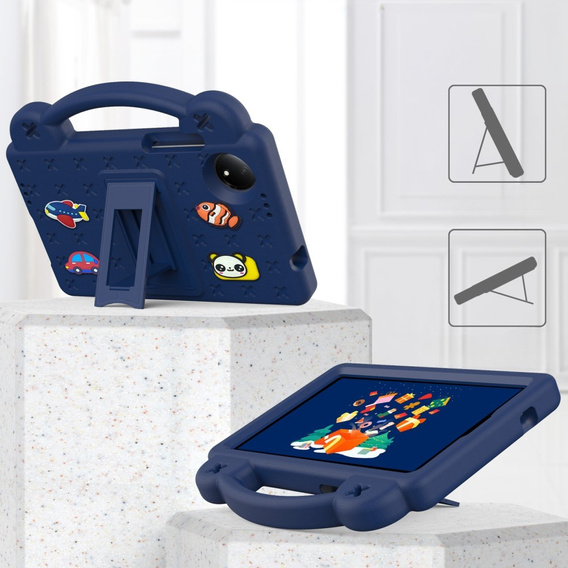 Detské puzdro pre Xiaomi Redmi Pad SE 8.7", Cute Patterns, so stojanom, tmavomodré
