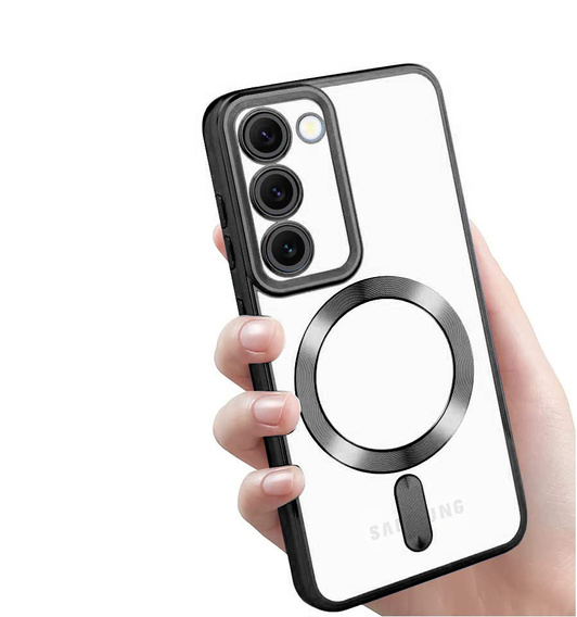 Puzdro pre Samsung Galaxy S23 Plus, Electro MagSafe, čierne + sklo na displej