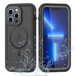 Vodotesné puzdro pre iPhone 13 Pro, Redpepper, pre MagSafe, čierne