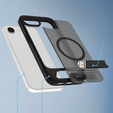 Puzdro pre iPhone 16E, Kickstand Matt Case, pre MagSafe, čierne