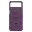 Pancierované puzdro pre Samsung Galaxy Z Flip 4 5G, Dexnor Clip Holder, fialové