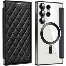 Klapkové puzdro pre Samsung Galaxy S24 Ultra, RFID Wallet MagSafe CamShield, čierne