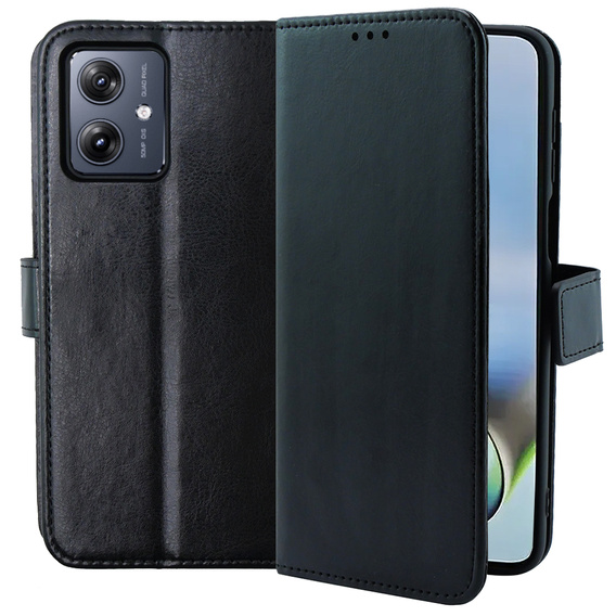 Klapkové puzdro pre Motorola Moto G54 5G, Crazy Horse Wallet, čierne
