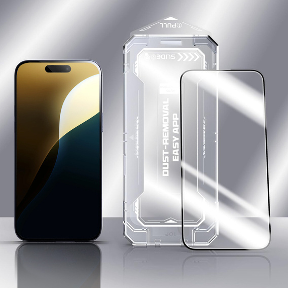 2x tvrdené sklo pre iPhone 16 Pro, ERBORD Easy App Full Screen Protector