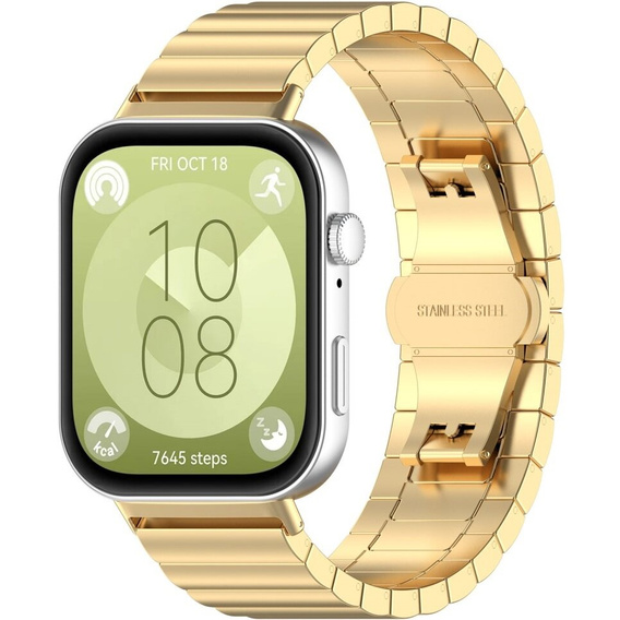 Oceľový náramok pre Huawei Watch Fit 4 / 4 Pro / 3, zlatý