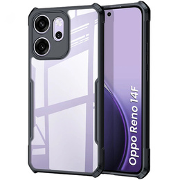 Puzdro pre Oppo Reno 14F, vystužené, priehľadné s čiernymi stranami