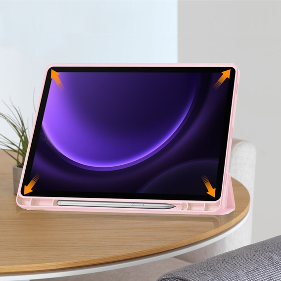 Puzdro pre Samsung Galaxy Tab S10 Lite / S10 FE / S9 FE, Smartcase s priestorom pre stylus, ružové