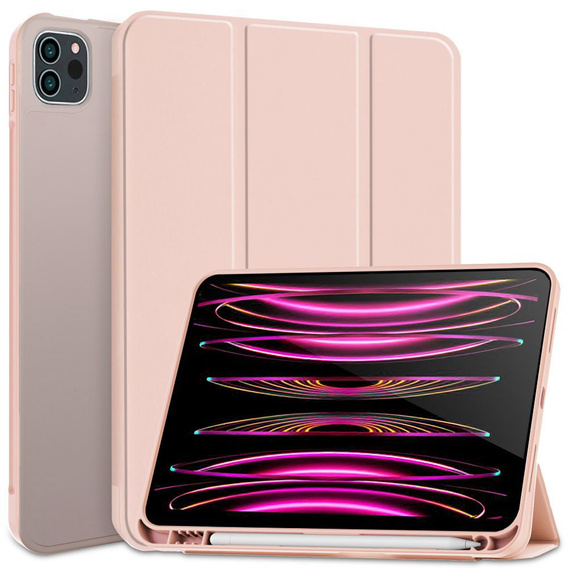 Puzdro pre iPad Pro 12.9" 2022/2021/2020 (6/5/4 gen.), Smart Pencil, so slotom na stylus, ružové