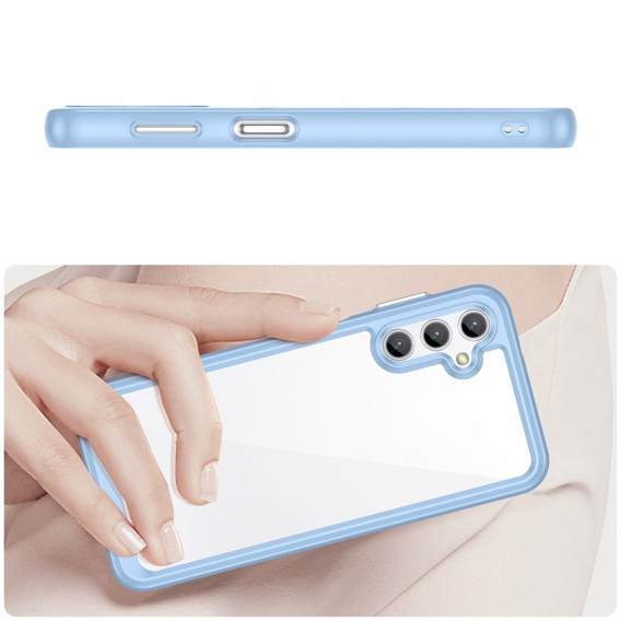 Obal na mobil pre Samsung Galaxy A14 4G/5G, Fusion Hybrid, transparentné / modré