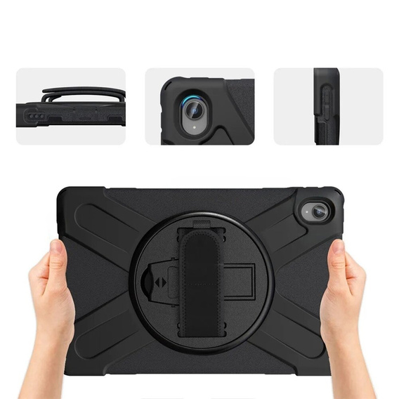 Obrnené puzdro pre Lenovo Tab P11 Pro Gen 2 TB132FU TB132XU 11.2", ochranné 360 so slotom na stylus, čierne