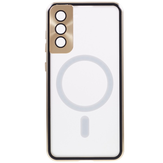 Magnetické puzdro Dual Glass MagSafe pre Samsung Galaxy S21, zlaté