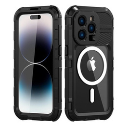 Vodotesné puzdro IP68 pre iPhone 15 Pro Max, SHELLBOX MagSafe, čierne