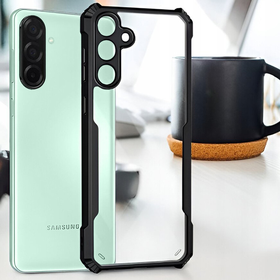 Puzdro pre Samsung Galaxy A26, AntiDrop Hybrid, čierne + tvrdené sklo 9H