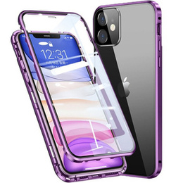 Puzdro pre iPhone 11, Magnetic Dual Glass, fialové