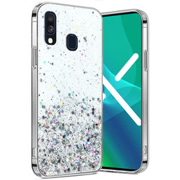 Obal na mobil pre Samsung Galaxy A40, Glittery, priehľadné