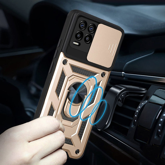 Obal na mobil pre Realme 8 / 8 Pro, CamShield Slide, zlaté