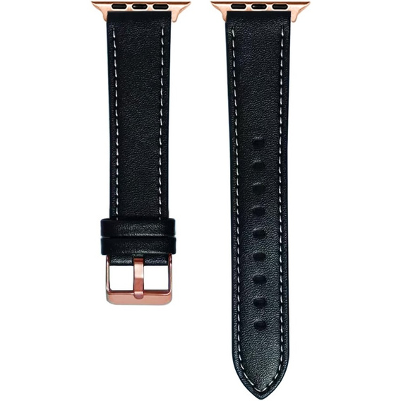 Kožený remienok pre Apple Watch 1/2/3/4/5/6/7/8/SE/Ultra 42/44/45/49 mm, čierny