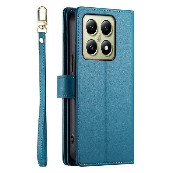 Klapkové puzdro pre Xiaomi 14T, Wallet Zipper Pocket, modré