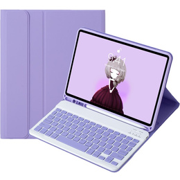 Puzdro s bluetooth klávesnicou pre iPad 11" 2025 A16 (11 gen.) / iPad 10.9" 2022 (10 gen.), fialové