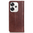 Flipové puzdro pre Xiaomi Poco F6, Split Leather, hnedé