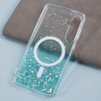Puzdro pre Samsung Galaxy S24+ Plus, Glittery, pre MagSafe, zelené