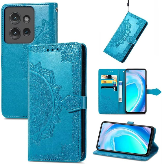 Klapkové puzdro pre Motorola Edge 50 Neo / Motorola ThinkPhone 25, Mandala, modré