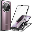 Puzdro pre Honor Magic 7 Lite, Magnetic Dual Glass, strieborné