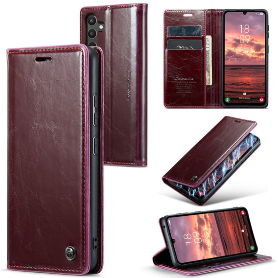 CASEME flipové puzdro pre Samsung Galaxy A34 5G, Waxy Textured, červené
