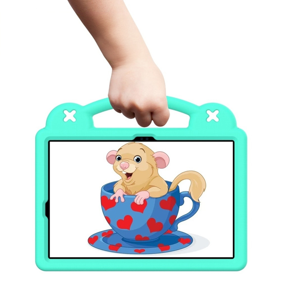 Detské puzdro pre Samsung Galaxy Tab S7/S8/S9, Cute Patterns, so stojanom, zelený